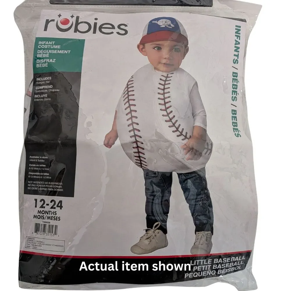 ⚾️ Rubies Little Baseball Infant Costume 12-24 Months Sports Halloween NWT